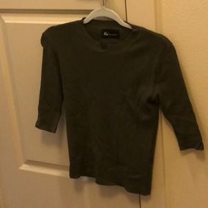 Army green knit top